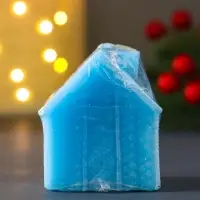 Свеча "Сканди дом вязаный" 55*60 мм, голубой