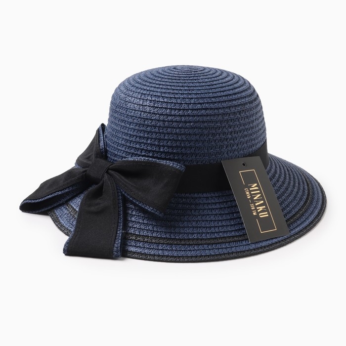 Шляпа для девочки MINAKU "Модница", цвет синий, р-р 52