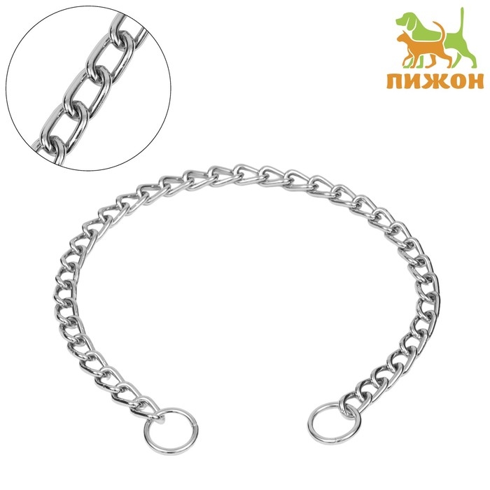 Ошейник - удавка металлический однорядный, 70 см, толщина проволоки 4 мм Ошейник - удавка металлический однорядный, 70 см, толщина проволоки 4 мм