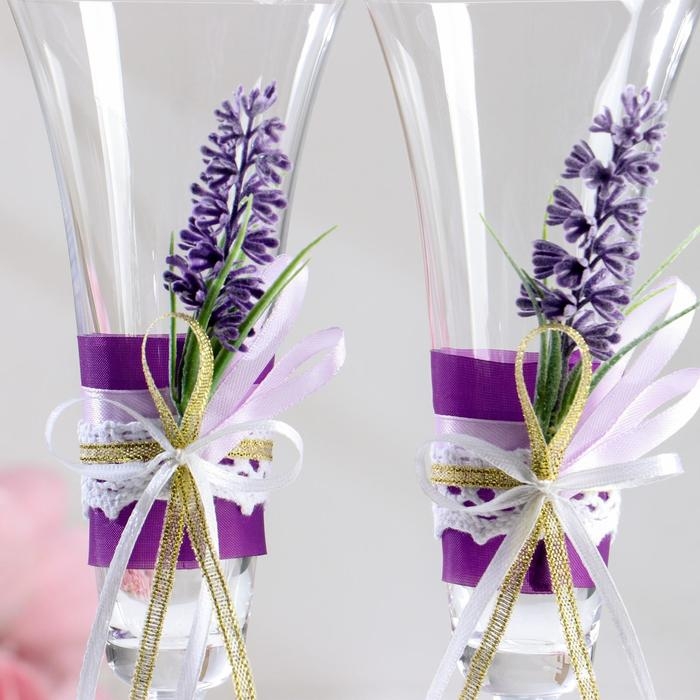 Набор свадебных бокалов Bohemia Набор свадебных бокалов Bohemia "Лаванда", сиреневый, 24,5 см
