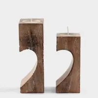 Подсвечник &laquo;Сердце&raquo;, набор 2 шт., d=4 см, дерево шишам