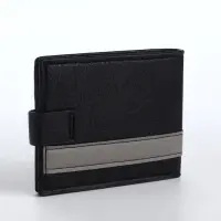 Портмоне мужское &laquo;Кхата&raquo;, на кнопке, отдел для карт, монет, чёрное