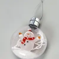 Ёлочный шар &laquo;Снеговик&raquo;, 5 LED, от батареек, свечение тёплое белое