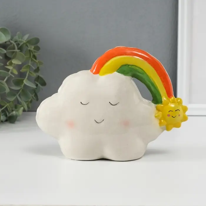 Копилка для денег &laquo;Облачко-шарик с радугой&raquo;, керамика, 7.5&times;18&times;13.2 см