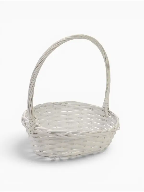Корзина плетёная для хранения Osier, лоза, с ручкой, белая, набор 3 шт., Greengo