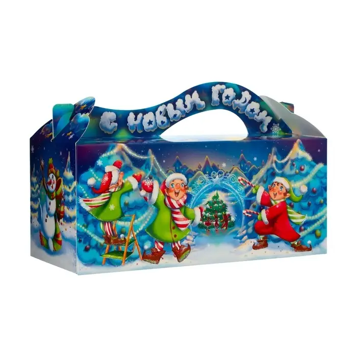Подарочная новогодняя коробка «Мешок радости» 23×10×10 см