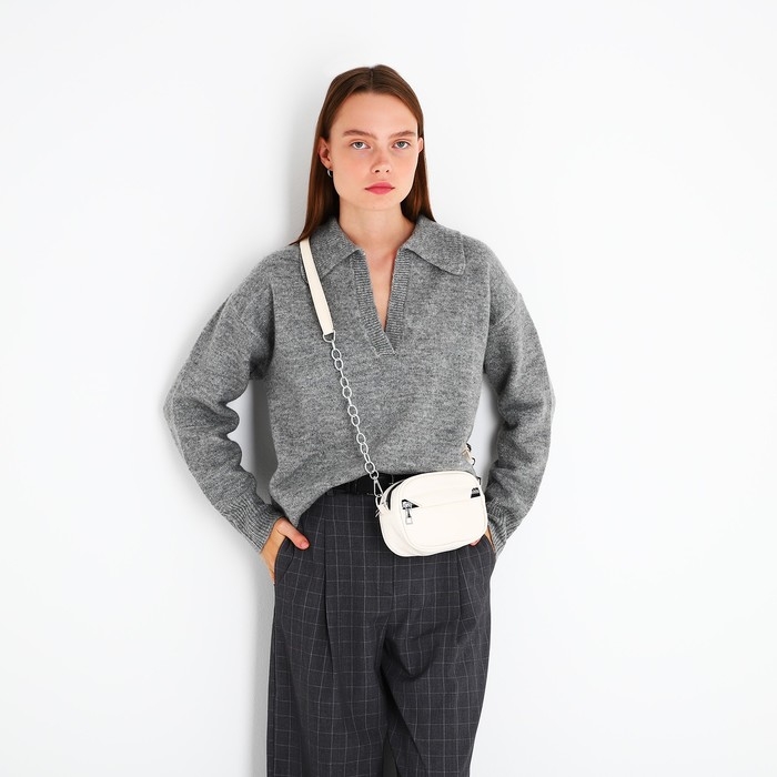 Сумка кросс-боди на молнии, цвет бежевый Сумка кросс-боди на молнии, цвет бежевый