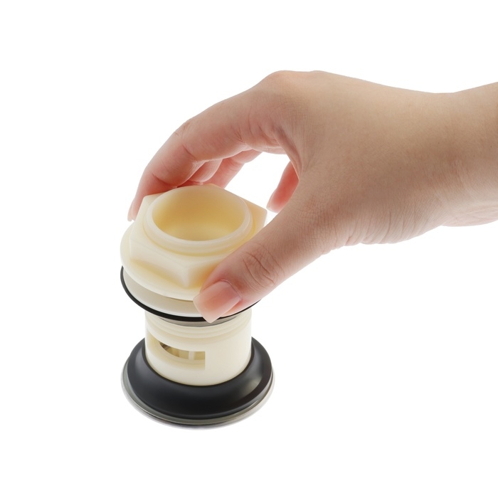 Донный клапан ZEIN BP3, корпус пластик, малая кнопка, нержавеющая сталь, с переливом Донный клапан ZEIN BP3, корпус пластик, малая кнопка, нержавеющая сталь, с переливом