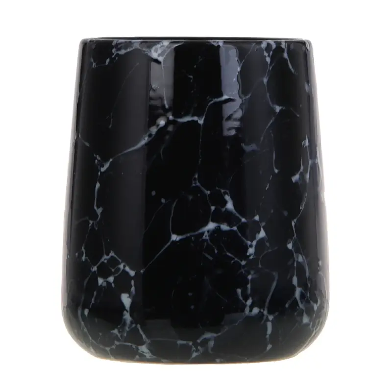 VETTA Стакан для ванной комнаты, 400 мл, 10,5x9x9 см, керамика, "Космос", мрамор черный