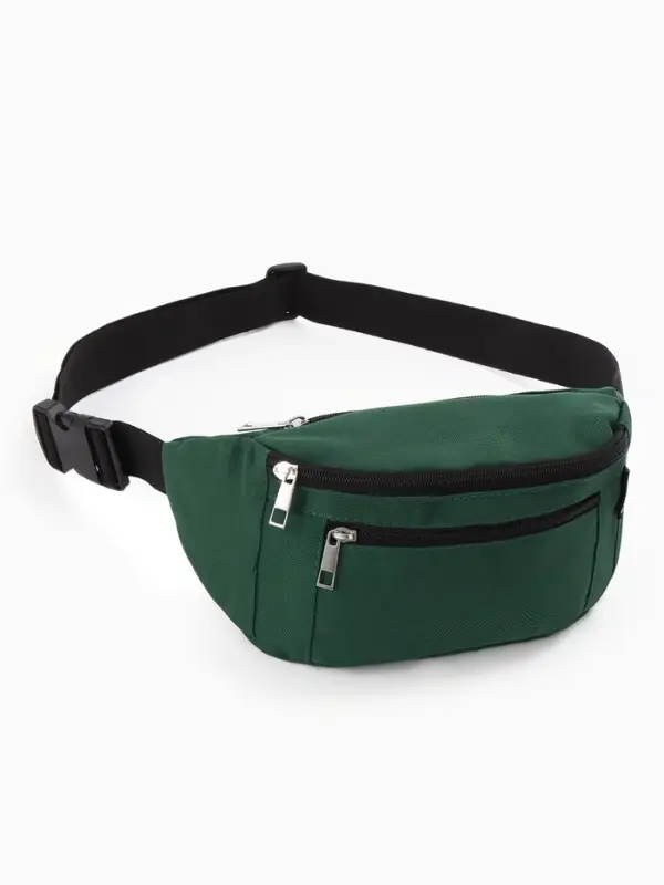 Сумка поясная Стиль, 34*6*12 см, отд на молнии, н/карман, зеленый