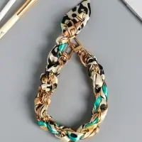 Брелок на 2 карабинах "Платок и цепочка" голубой 20х10х1,7 см Брелок на 2 карабинах "Платок и цепочка" голубой 20х10х1,7 см