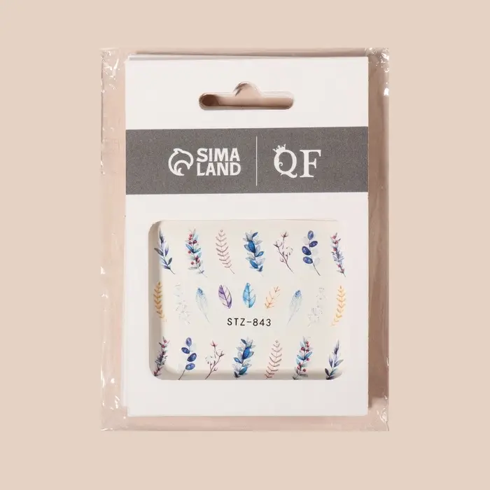 Слайдеры для ногтей «Веточки», разноцветные