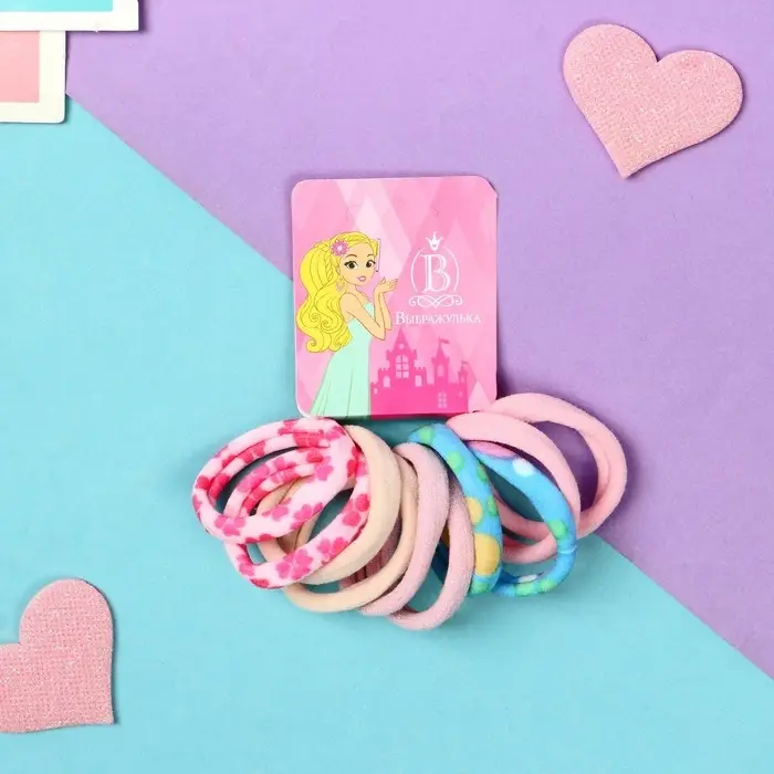 Резинка для волос  Резинка для волос "Синди" (набор 10 шт) цветы колор блеск, 4 см