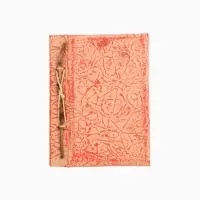 Блокнот в твёрдой обложке плетёный, 48 листов, 14&times;18&times;2 см, бежево-красный