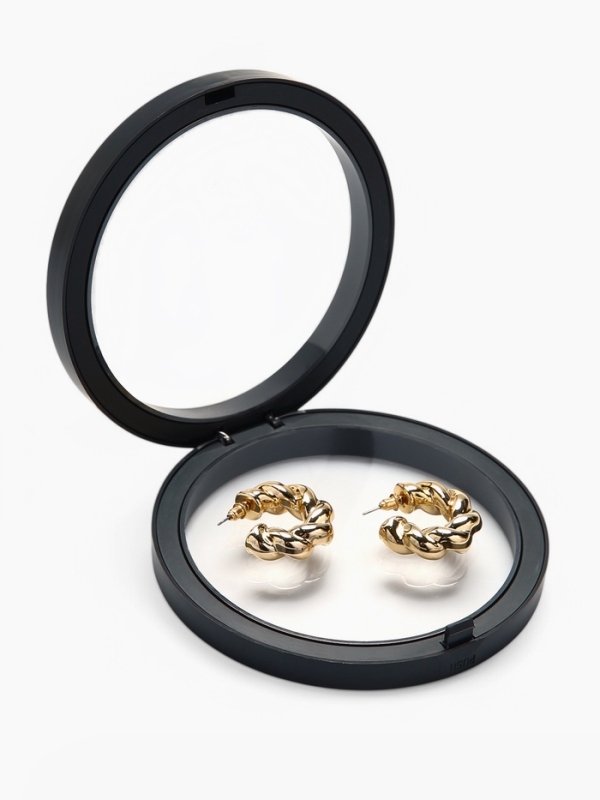 Подставка для украшений «Круг», 11*11*4,5 см, цвет черный Подставка для украшений «Круг», 11*11*4,5 см, цвет черный