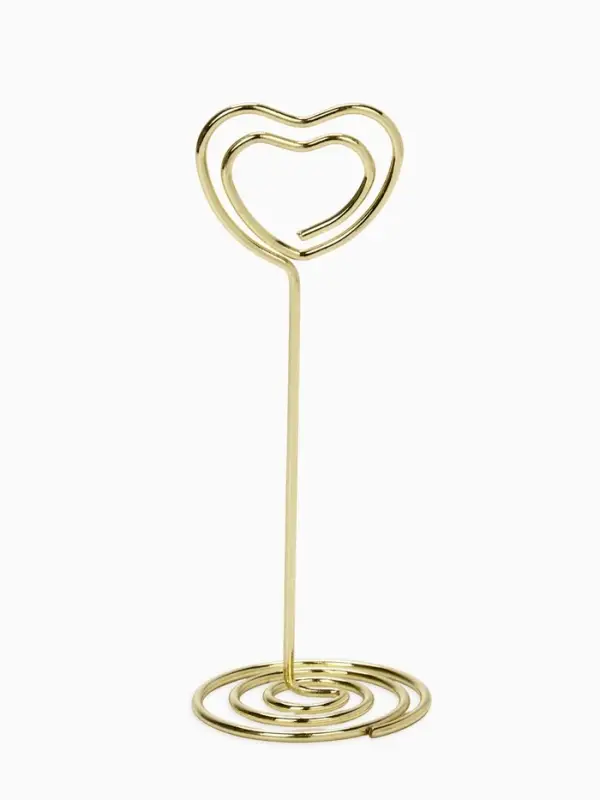 Подставка под ценник, фото &laquo;Сердце&raquo;, с зажимом, 3.3&times;3.3&times;8.3 см, цвет золото