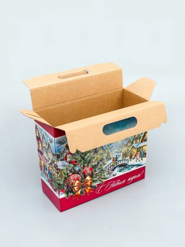 Коробка подарочная новогодняя «Рождественский город» 34×14×35.5 см Коробка подарочная новогодняя «Рождественский город» 34×14×35.5 см