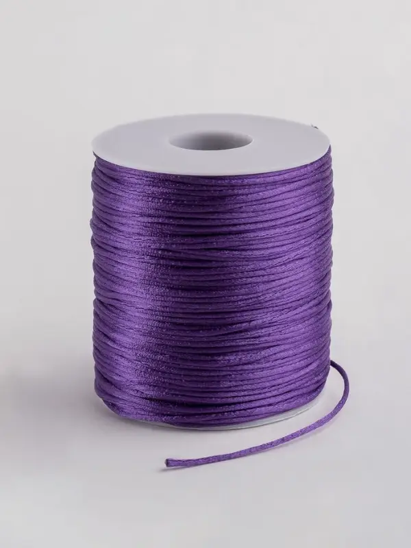 Шнур нейлоновый на бобине d=2 мм, L=100 м, фиолетовый