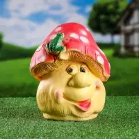 Садовая фигура из гипса &laquo;Лягушка на мухоморе&raquo;, 26&times;21&times;16 см