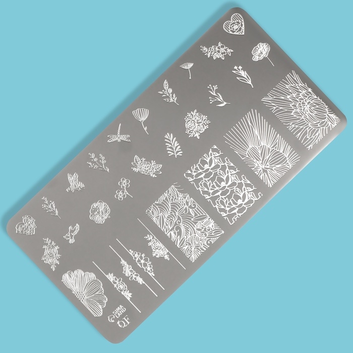 Пластина для стемпинга металлическая «Цветочная поляна», 12 × 6 см Пластина для стемпинга металлическая «Цветочная поляна», 12 × 6 см