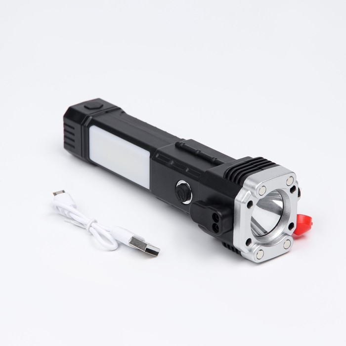 Фонарь ручной аккумуляторный, 1000 мАч, 5 Вт, LED, COB, 4 режима, USB, стропорез Фонарь ручной аккумуляторный, 1000 мАч, 5 Вт, LED, COB, 4 режима, USB, стропорез