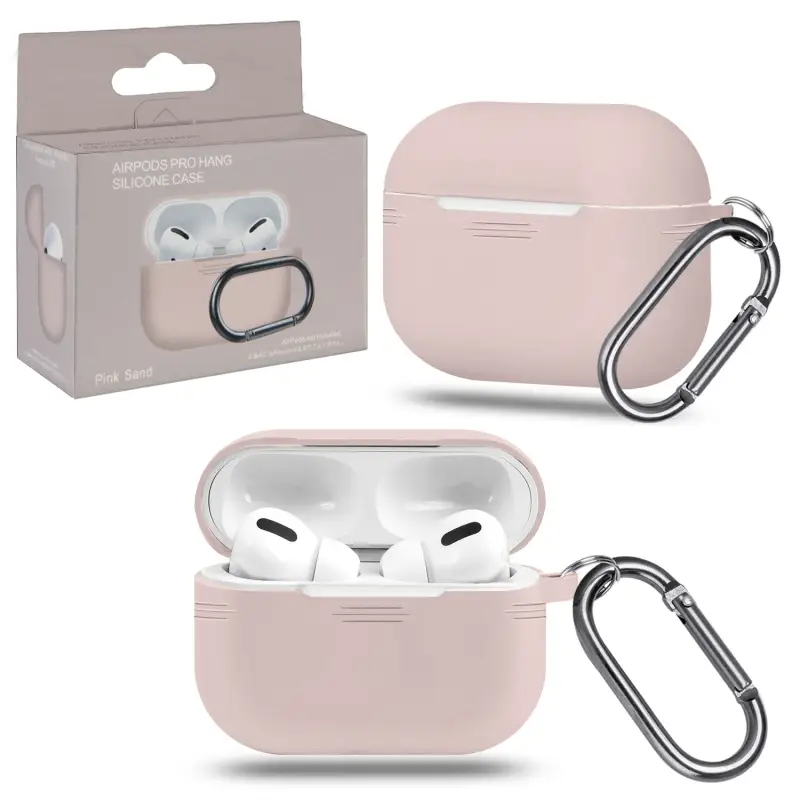 Чехол для AirPods Pro с карабином №2 Pink Sand