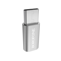 Адаптер Borofone BV4, MicroUSB - Type-C, серебристый
