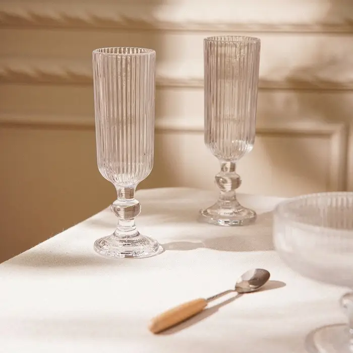 Бокалы для шампанского SL Home &laquo;Модерн&raquo;, 150 мл, 5.5&times;18.5 см, набор 2 шт., стекло, прозрачные