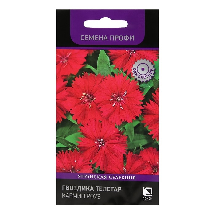 Семена цветов Гвоздика Телстар  Семена цветов Гвоздика Телстар "Кармин Роуз", 10 шт.
