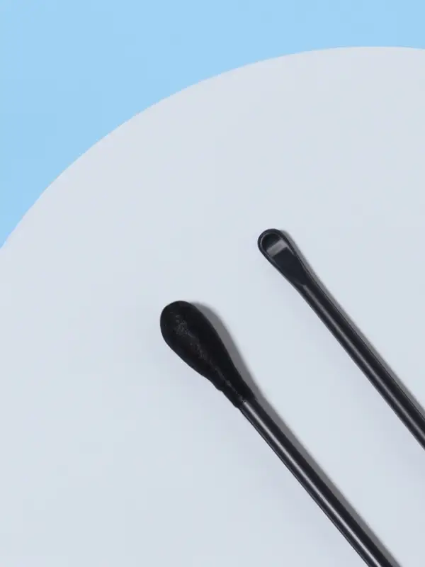 Ватные палочки, двусторонние, с ухочисткой, 100 шт., в пластиковом органайзере, чёрные