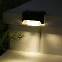 Садовый светильник, уличный, на солнечной батарее, 8&times;4.5&times;4.5 см, 1 LED, чёрный, свечение тёплое белое