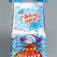 Подарочная коробка новогодняя "Ледяной домик" 19,3 (233) х 18 х 13 см