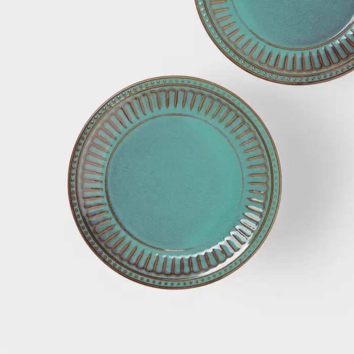 Тарелки Доляна &laquo;Винтаж&raquo;, d=20 см, набор 2 шт., керамика, бирюзовые