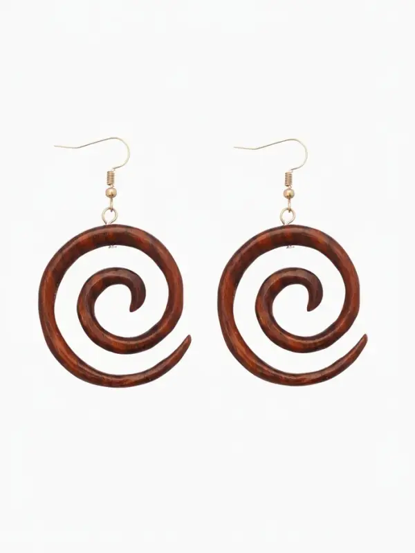Серьги &laquo;Спираль&raquo;, дерево соно