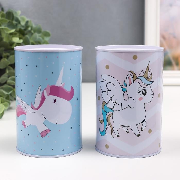 Копилка металл банка Копилка металл банка "Единорог с крыльями" МИКС 12х8х8 см