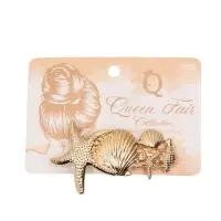 Заколка-автомат для волос "Лейла море" ассорти, 7,5 см, золото