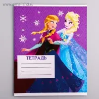 Тетрадь в клетку 12 листов, 4 вида МИКС, обложка мелованная бумага, &laquo;Холодное сердце&raquo;