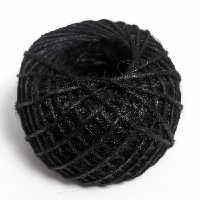 Пряжа 100% джут Пряжа 100% джут "Softino Jute Colored" 50м ±2м чёрный 50 гр