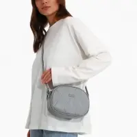 Сумка женская кросс-боди на молнии, 19&times;7&times;15 см, со стёжкой, серая