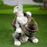 Садовая фигура полистоуна &laquo;Заяц с коромыслом&raquo;, 35 см