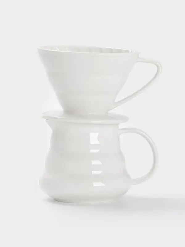 Пуровер-Кофейник Magistro &laquo;Глянец&raquo;, 350 мл, керамика, белый