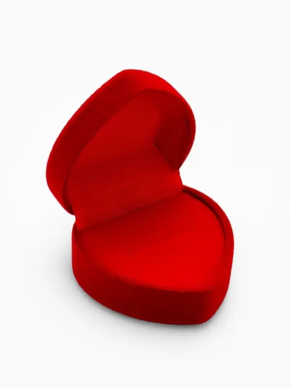 Футляр под кольцо, серьги &laquo;Сердце с рамкой из точек&raquo;, бархатный, 4.5&times;4.5 см, красный