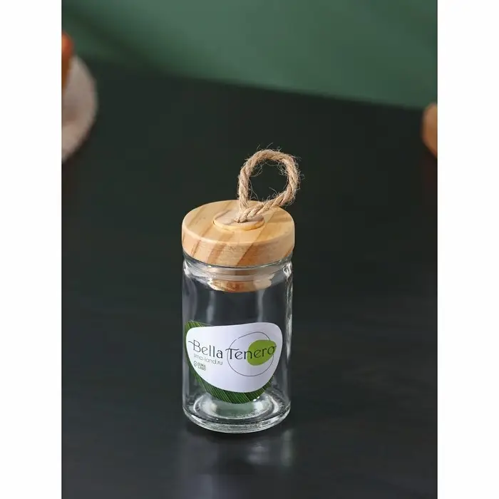 Банка стеклянная для хранения сыпучих продуктов BellaTenero «Эко», 60 мл, 4,4×8,5 см, с бамбуковой крышкой Банка стеклянная для хранения сыпучих продуктов BellaTenero «Эко», 60 мл, 4,4×8,5 см, с бамбуковой крышкой