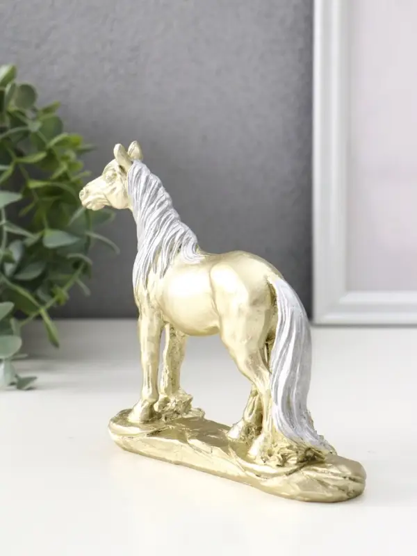 Сувенир полистоун Сувенир полистоун "Лошадь золотая с серебристой гривой" 13х4х12,3 см