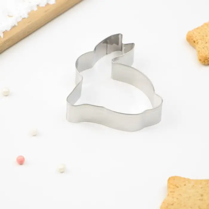 Форма для печенья Доляна «Зайка», металл, 7×5,5×2 см, серебристая Форма для печенья Доляна «Зайка», металл, 7×5,5×2 см, серебристая