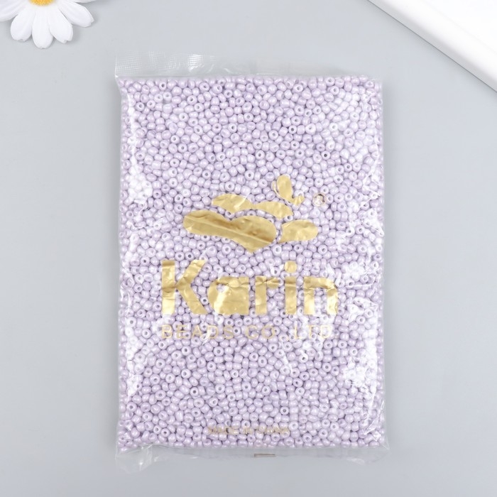 Бисер стекло 6/0  Бисер стекло 6/0 "Нежная сирень" макарун, глянец 450 гр