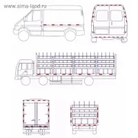 Светоотражающая лента, самоклеящаяся, красно-белая, 5 см &times; 25 м