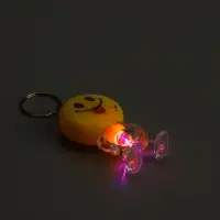 Фонарик брелок для ключей на кольце &laquo;Смайлик&raquo;, 1 LED, 3&times;5.5 см, МИКС
