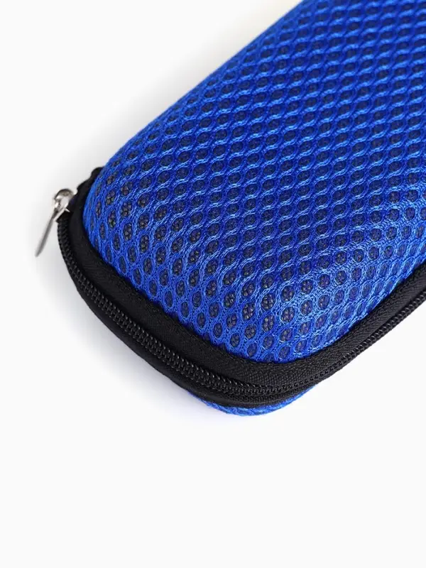 Футляр для очков на молнии, однотонный, размер 15&times;4&times;6.5 см, синий