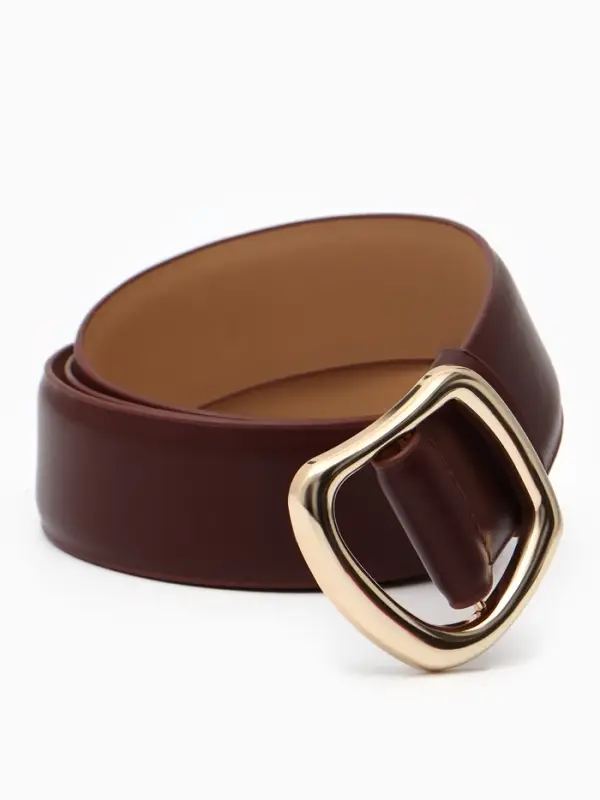 Ремень женский, затяжка, без винта, 4&times;110 см, пряжка золотистая, коричневый